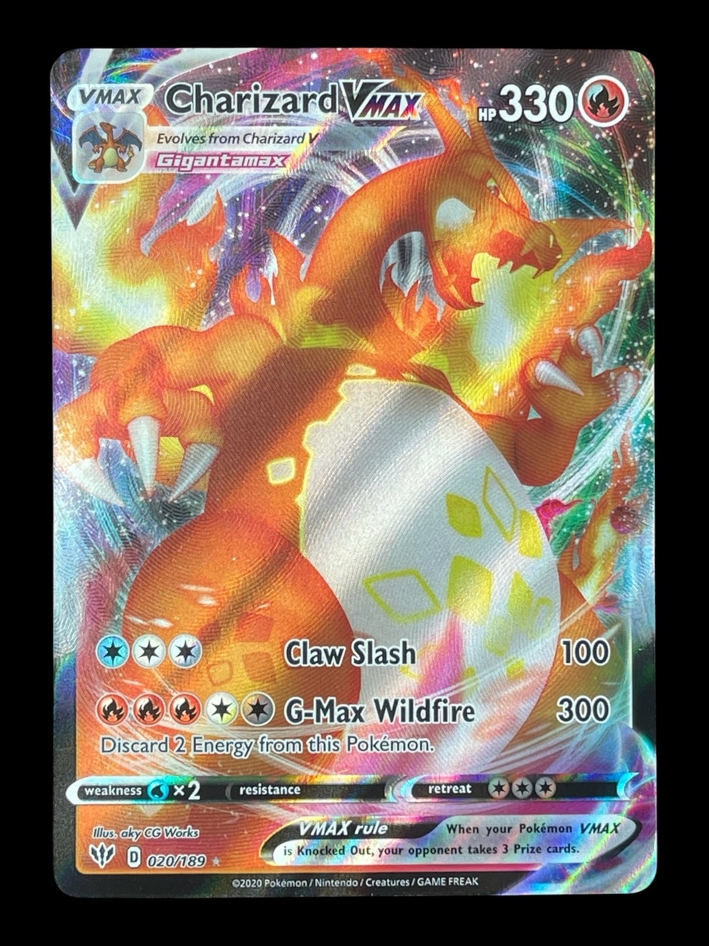 Charizard VMAX 020/189 Rainbow Rare | Pokémon Darkness Ablaze | Near Mint